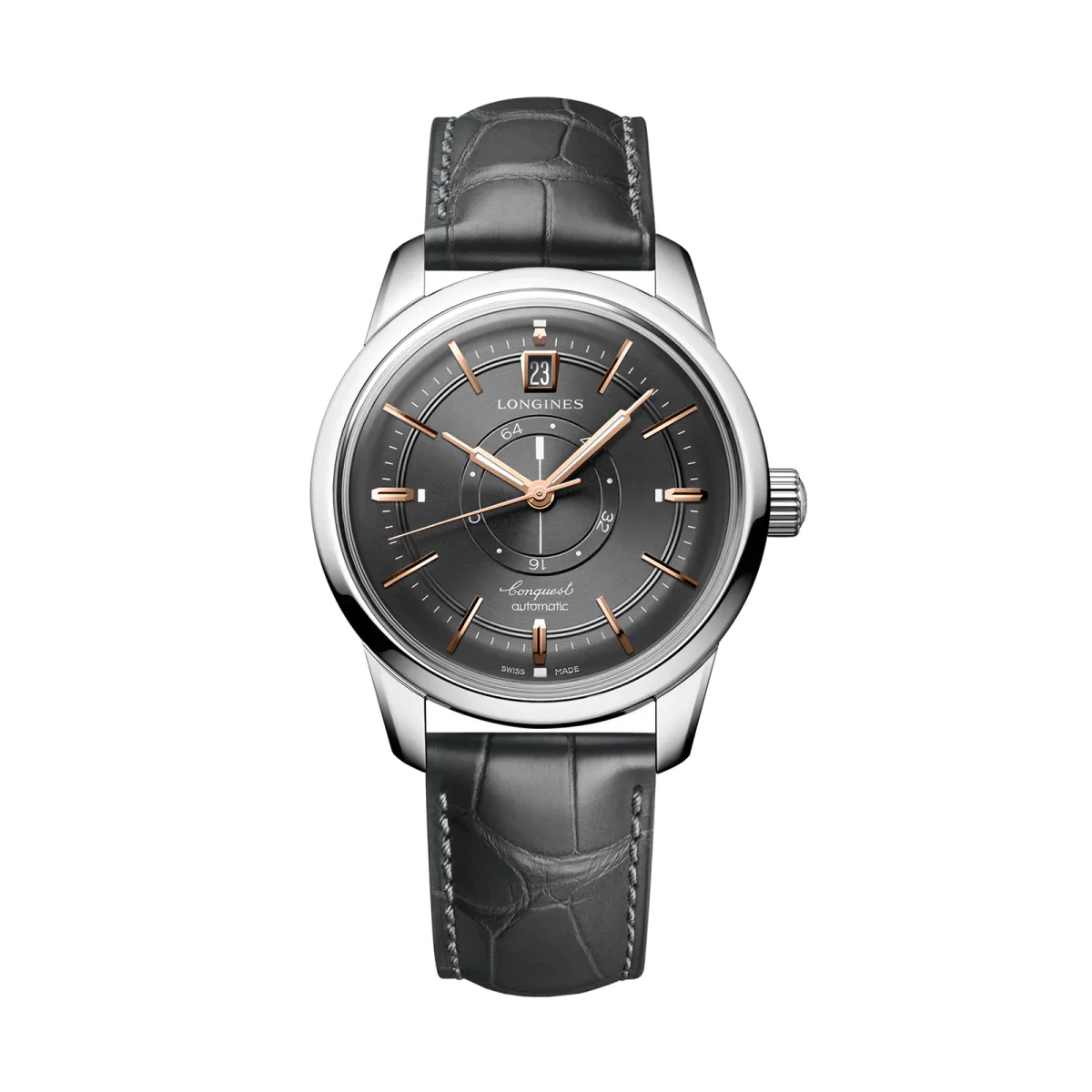 Longines Conquest Heritage Central Power Reserve 38mm Mens Watch Grey