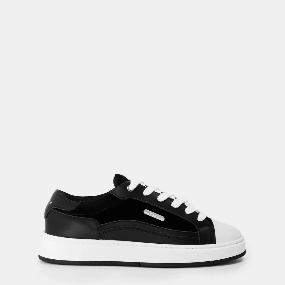 BELIER Men's Low-Top Trainers in Black/White – Footwear
