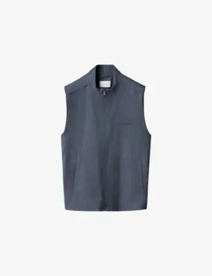 ETON Solid Wool Flannel Vest - MID GREEN detail 2