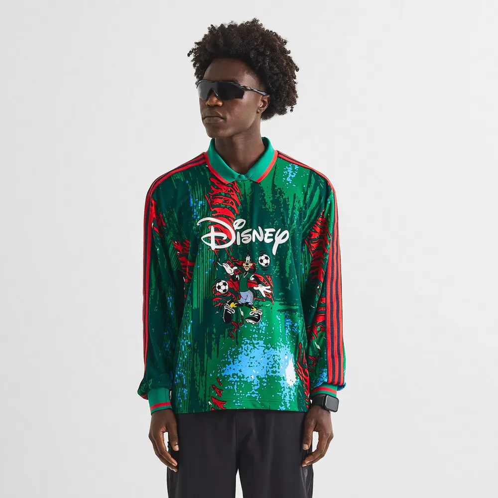 Brain Dead x adidas Men's Long Sleeve T-Shirt in Red/Bold Green, additional product view 3