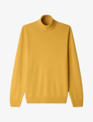SANDRO Roll-Neck Long-Sleeve Cashmere Jumper - NAVY BLUE detail 3