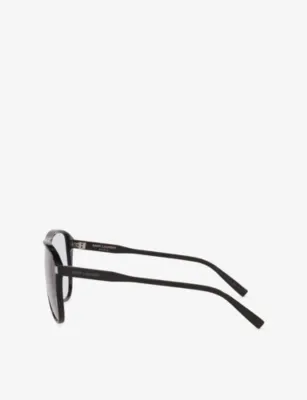 SAINT LAURENT SL 731 Gaspar Pilot Acetate Sunglasses in BLACK, additional product view 2