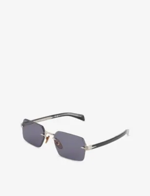 EYEWEAR BY DAVID BECKHAM 7109/S rectangle-frame metal sunglasses in BLACK, additional product view 3