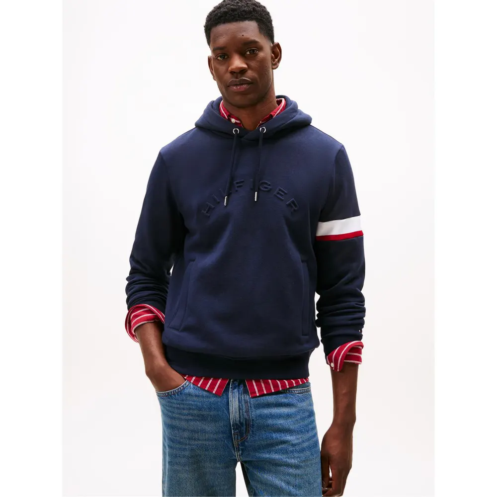 Tommy Hilfiger Men's Sleeve Tape Over-the-Head Hoodie detail 2