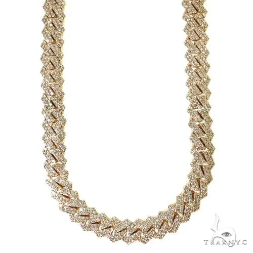 AHMED - MOON JEWELRY 2 Row Diamond Miami Cuban Chain (Lab) 69106 in White – Chain