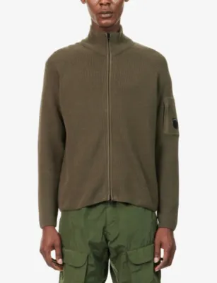 CP COMPANY Brand-Lens Zipped Cotton-Blend Cardigan detail 3