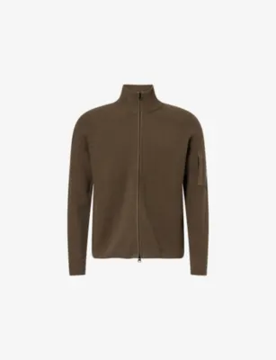 CP COMPANY Brand-Lens Zipped Cotton-Blend Cardigan