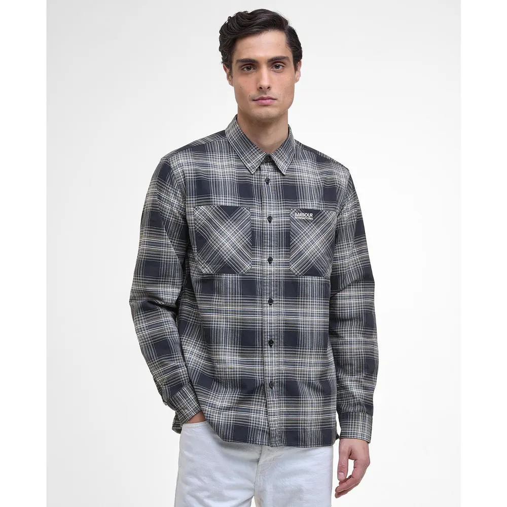 Barbour International Men's Hall Check Cotton Long Sleeve Overshirt detail 2
