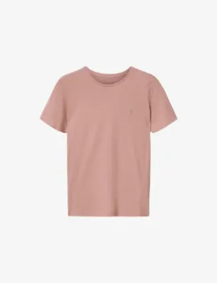 ALLSAINTS Tonic Logo-Embroidered Slim-Fit Cotton T-Shirt - WOODROSE PINK detail 2