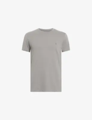 ALLSAINTS Tonic Logo-Embroidered Slim-Fit Cotton T-Shirt - WOODROSE PINK detail 3