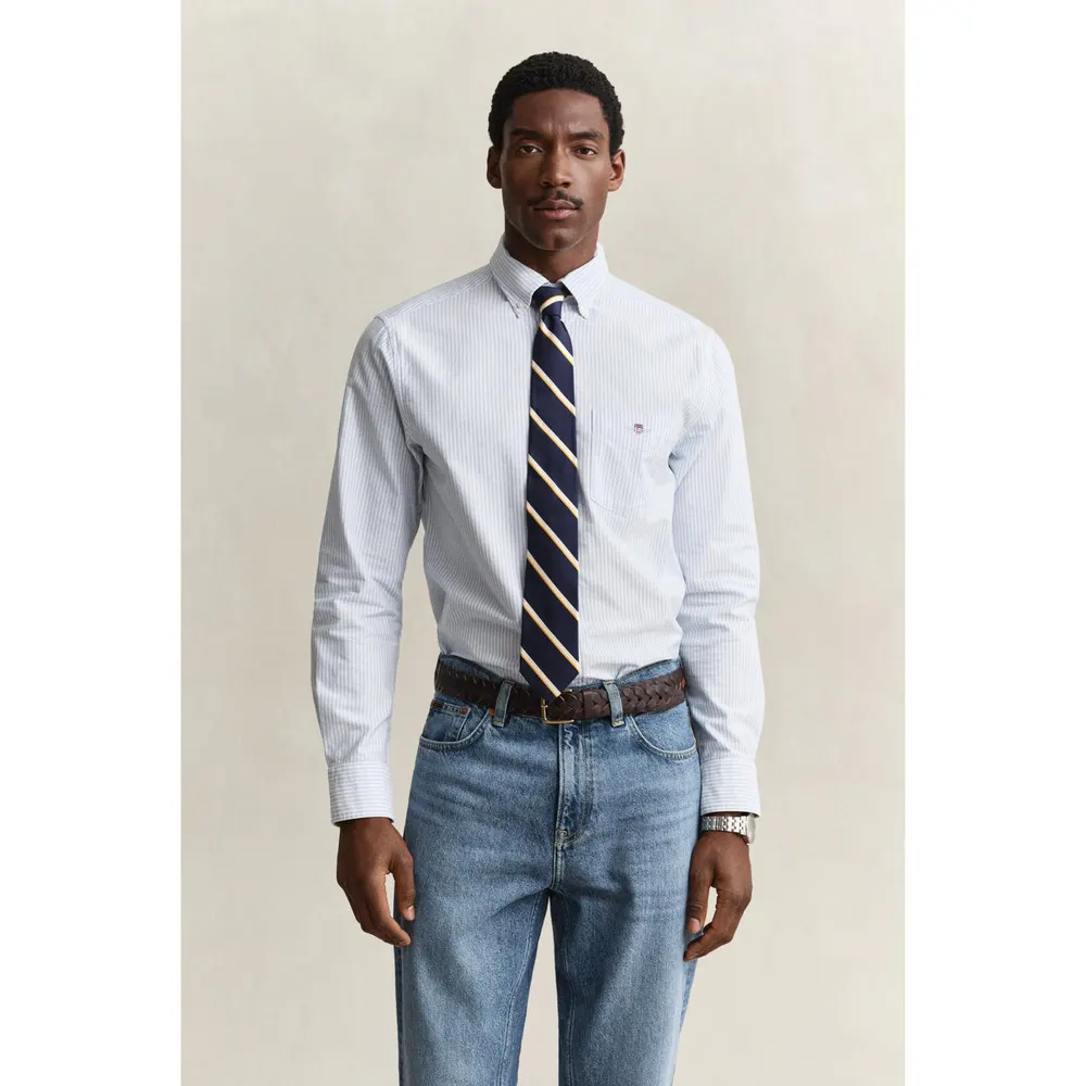 Gant Men's Stripe Long Sleeve Oxford Shirt detail 2
