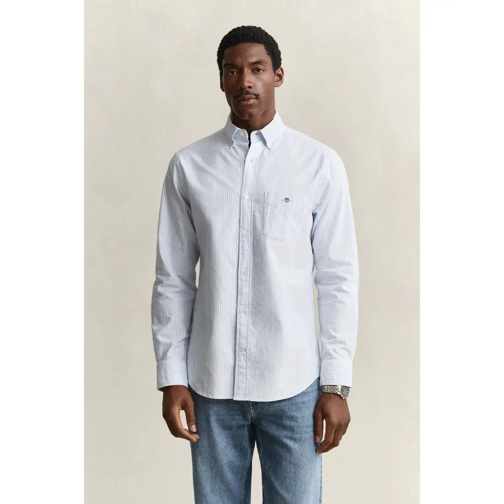 Gant Men's Stripe Long Sleeve Oxford Shirt detail 3