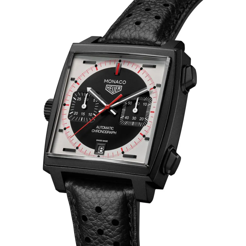 TAG Heuer Monaco Chronograph Stopwatch 39mm Limited Edition Mens Watch Black in Black, additional product view 2