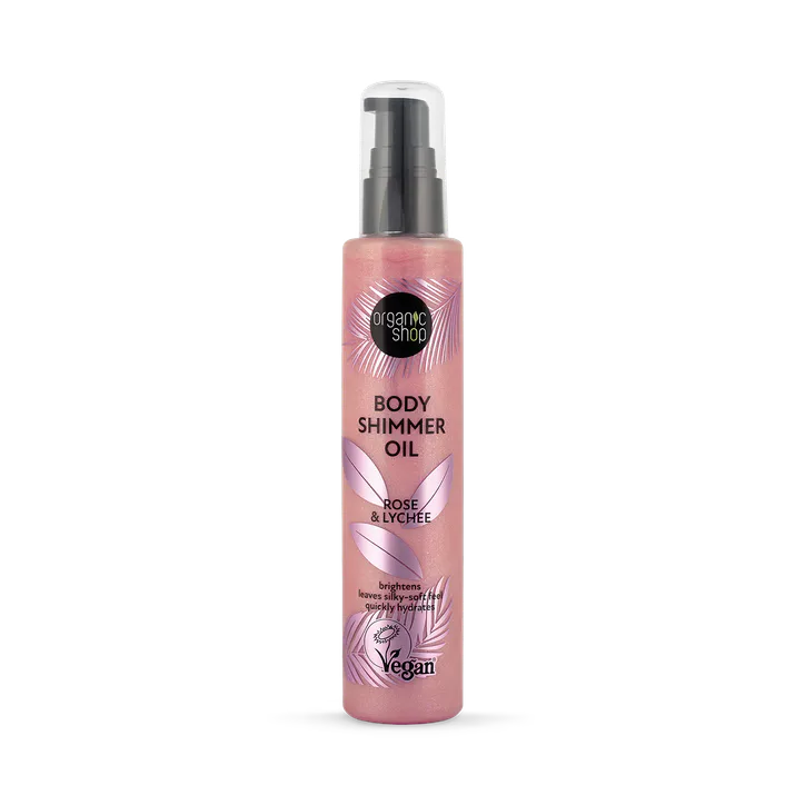 Organic Shop Body Shimmer Oil Rose & Lychee 100ml