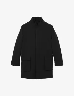 REISS Player Hybrid Removable Funnel-Neck Woven Overcoat
