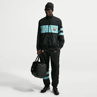 Nike F.C. Barcelona Third Men's Nike Repel i96 Tracksuit Bottoms - Black/Green Frost/University Gold