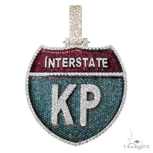 RINA - For Him CUSTOM Custom Made InterState Diamond 'KP' Pendant 67467 in Rose Gold – Pendant
