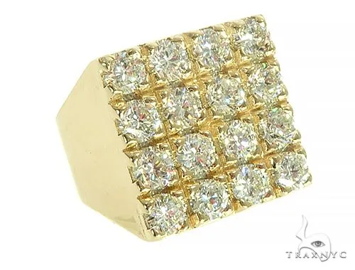RINA - For Him FACTORY 10K Yellow Gold 4 Row Diamond Ring 65991 in Rose Gold / 7.5 – Ring