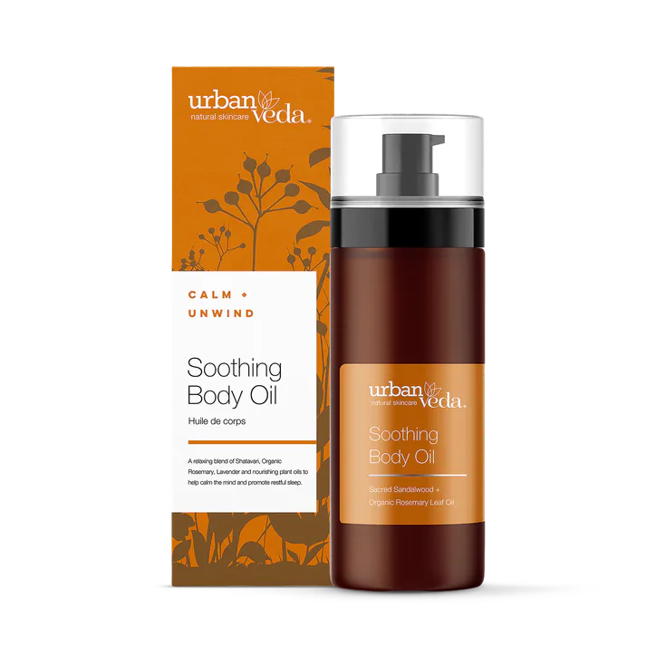 Urban Veda Soothing Sandalwood Body Oil for Dry Skin, Pure Aromatherapy Spa Oil to Calm and Hydrate 100ml