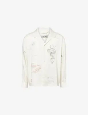 DUKE & DEXTER Sketch-Print Relaxed-Fit Woven Shirt