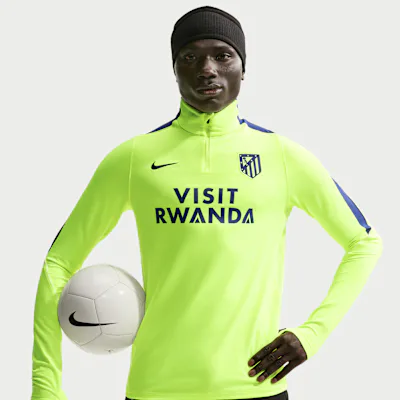 Nike Atlético Madrid Strike Men's Nike Dri-FIT Football Knit Drill Top - Volt/Deep Royal Blue/Deep Royal Blue