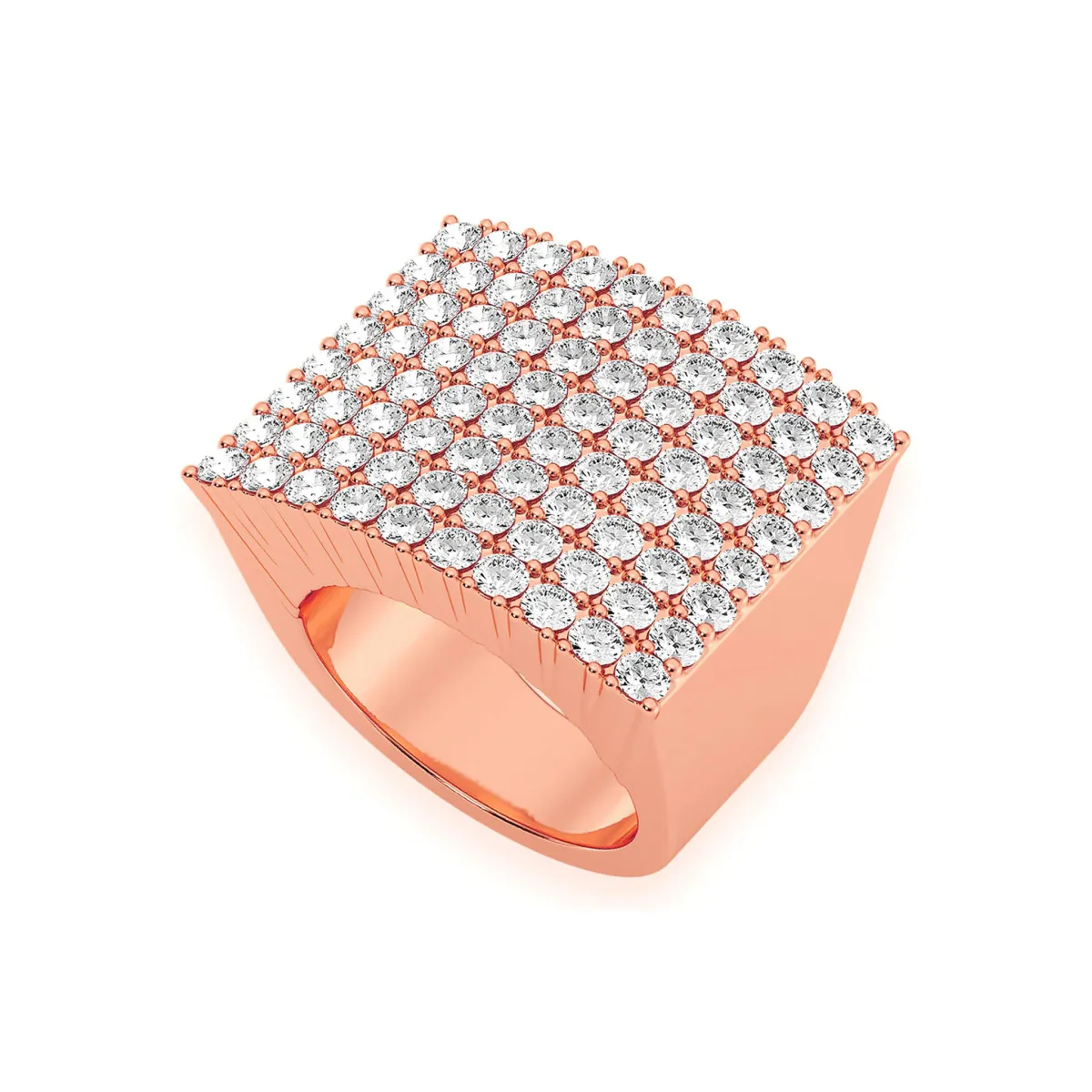 For Him Square Dome Diamond Ring in Rose Gold / Natural Diamond – Ring