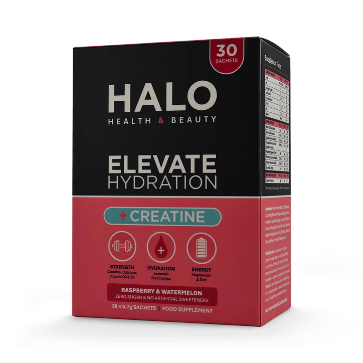 Halo Health and Beauty Limited ELEVATE Hydration +Creatine Electrolytes Raspberry & Watermelon x30 Sachets