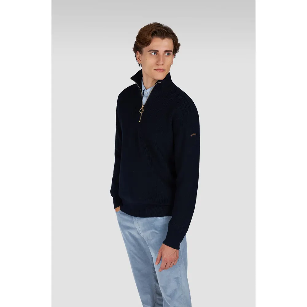 Paul And Shark Men's 1/4 Zip Fleece in Black, additional product view 2