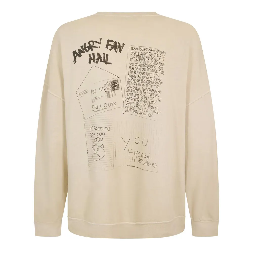 Our Legacy Men's Crew Sweatshirt in Angry Fan Mail, additional product view 2