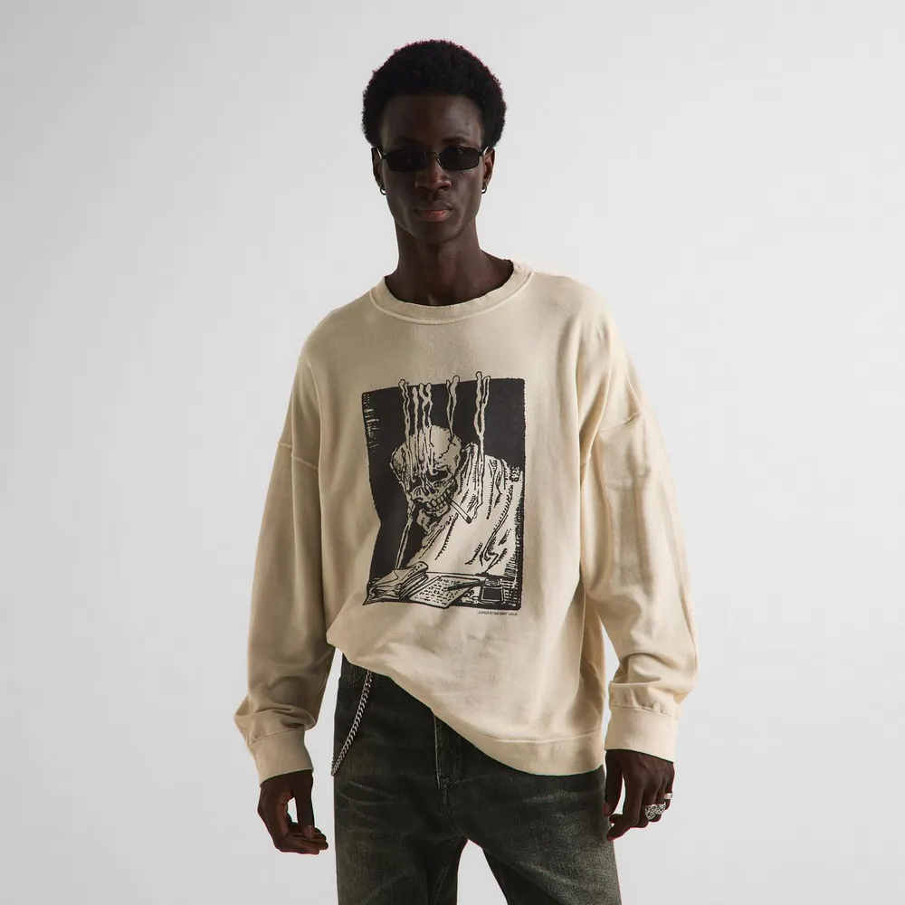 Our Legacy Men's Crew Sweatshirt in Angry Fan Mail, additional product view 3