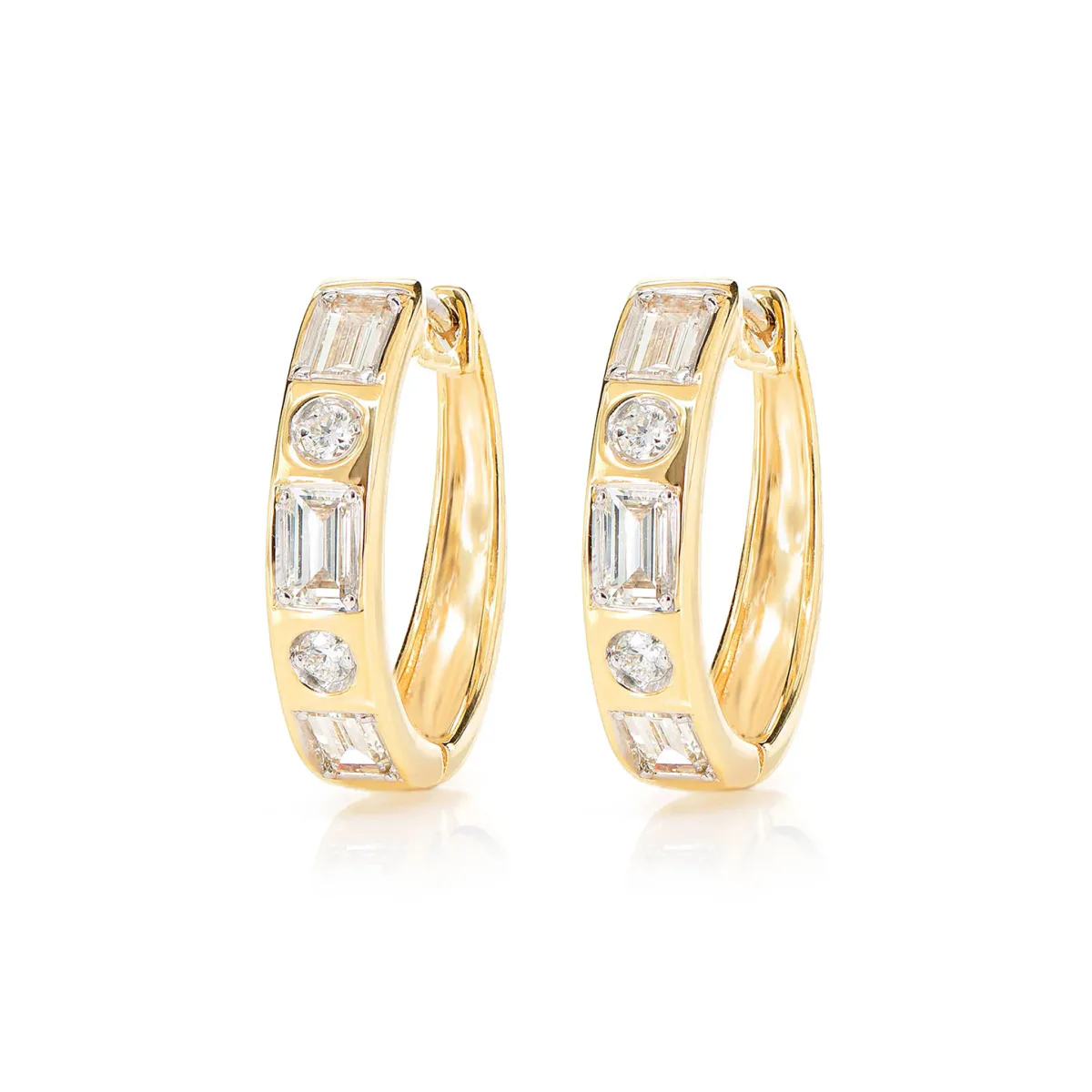 For Him Gypsy Set Baguette Diamond Hoop Earrings in Rose Gold / Lab Grown Diamond – Earring