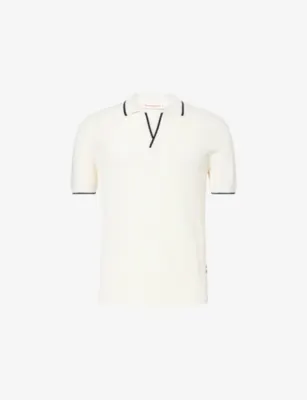 ORLEBAR BROWN Horton Stripe-Trim Wool Polo Shirt