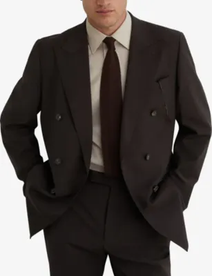 REISS Dream Tailored Wool-Blend Double-Breasted Blazer detail 3