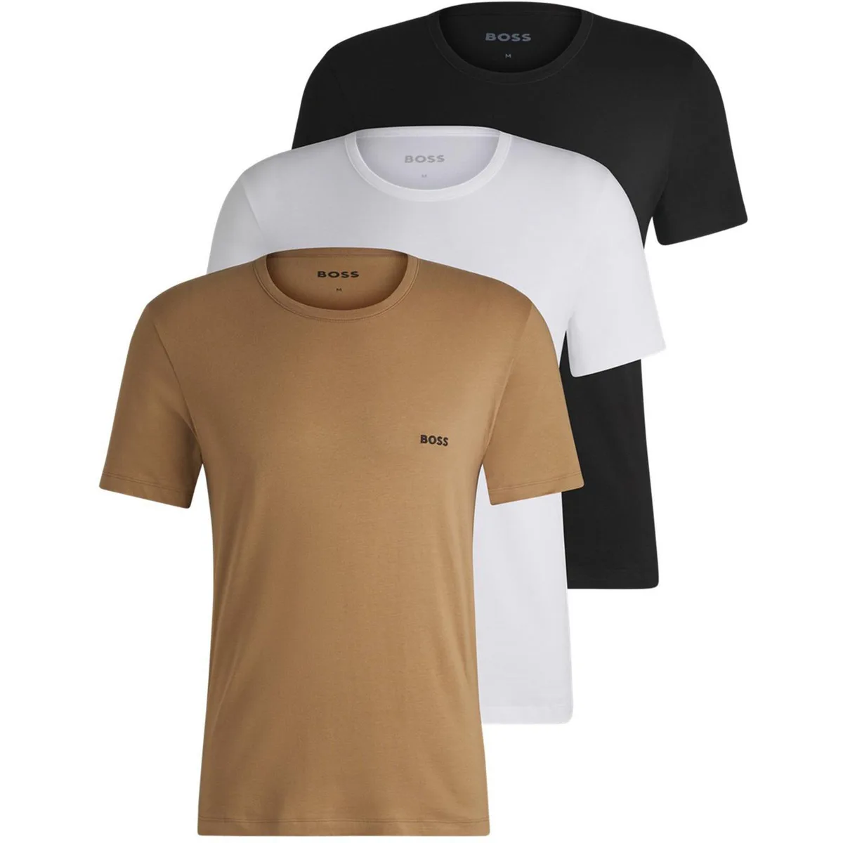 Boss Mens BOSS Bodywear 3 Pack Premium Cotton T-Shirts - Crew Neck
