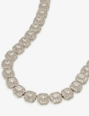 GLD Clustered 14ct White-Gold Tennis Chain in WHITE GOLD, additional product view 3