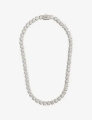GLD Clustered 14ct White-Gold Tennis Chain in WHITE GOLD – Mens | Jewellery | Necklaces