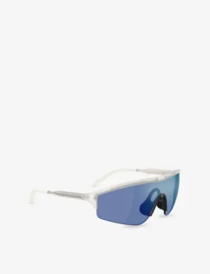OLIVER PEOPLES OV5560S R-7 Irregular-Frame Injected Sunglasses in Brown, additional product view 2