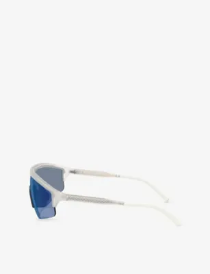 OLIVER PEOPLES OV5560S R-7 Irregular-Frame Injected Sunglasses in Brown, additional product view 3