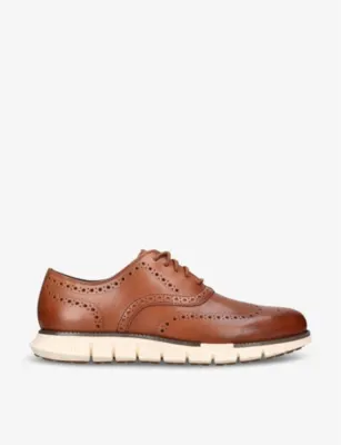 COLE HAAN ZERØGRAND Wingtip leather Oxford shoes - EUR 40 / 6 UK MEN in TAN – Mens | Smart shoes | Brogues