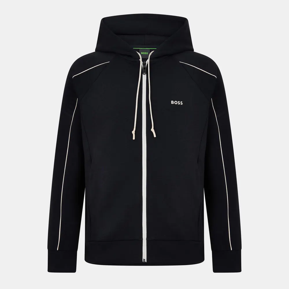 Boss Men's Saggy Green Full Zip Cotton Zip Hoodie