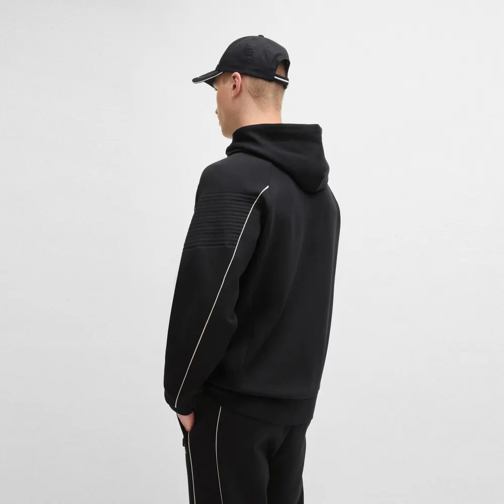 Boss Men's Saggy Green Full Zip Cotton Zip Hoodie detail 3