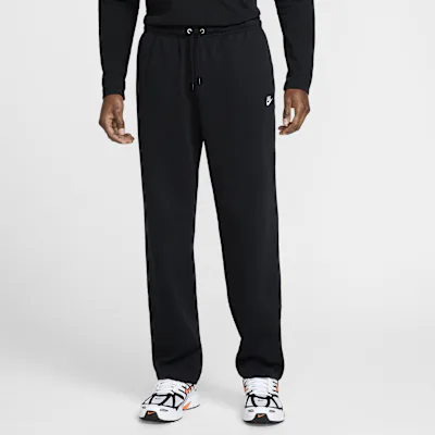 Nike Club Men's French Terry Open-Hem Trousers - Black/Black/White