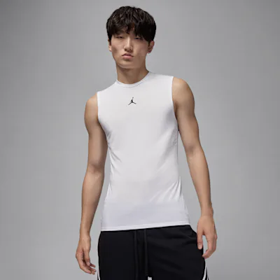 Jordan Sport Men's Dri-FIT Sleeveless Base Layer Tank Top - White/Black