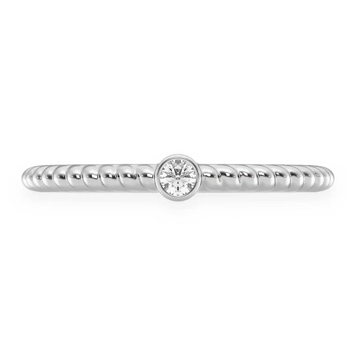For Him Princess Rope Bezel Diamond Ring in White Gold / Natural Diamond – Ring