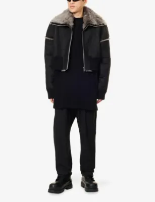 RICK OWENS Flight Bomber Leather Jacket detail 2