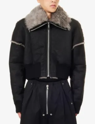 RICK OWENS Flight Bomber Leather Jacket detail 3