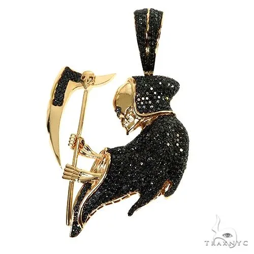 RINA - For Him FACTORY 14K Yellow Gold Prong Diamond Grim Reaper Pendant 63239 in Rose Gold – Pendant