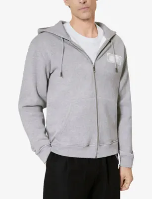 THE KOOPLES Branded Zip-Up Cotton-Jersey Hoody detail 3