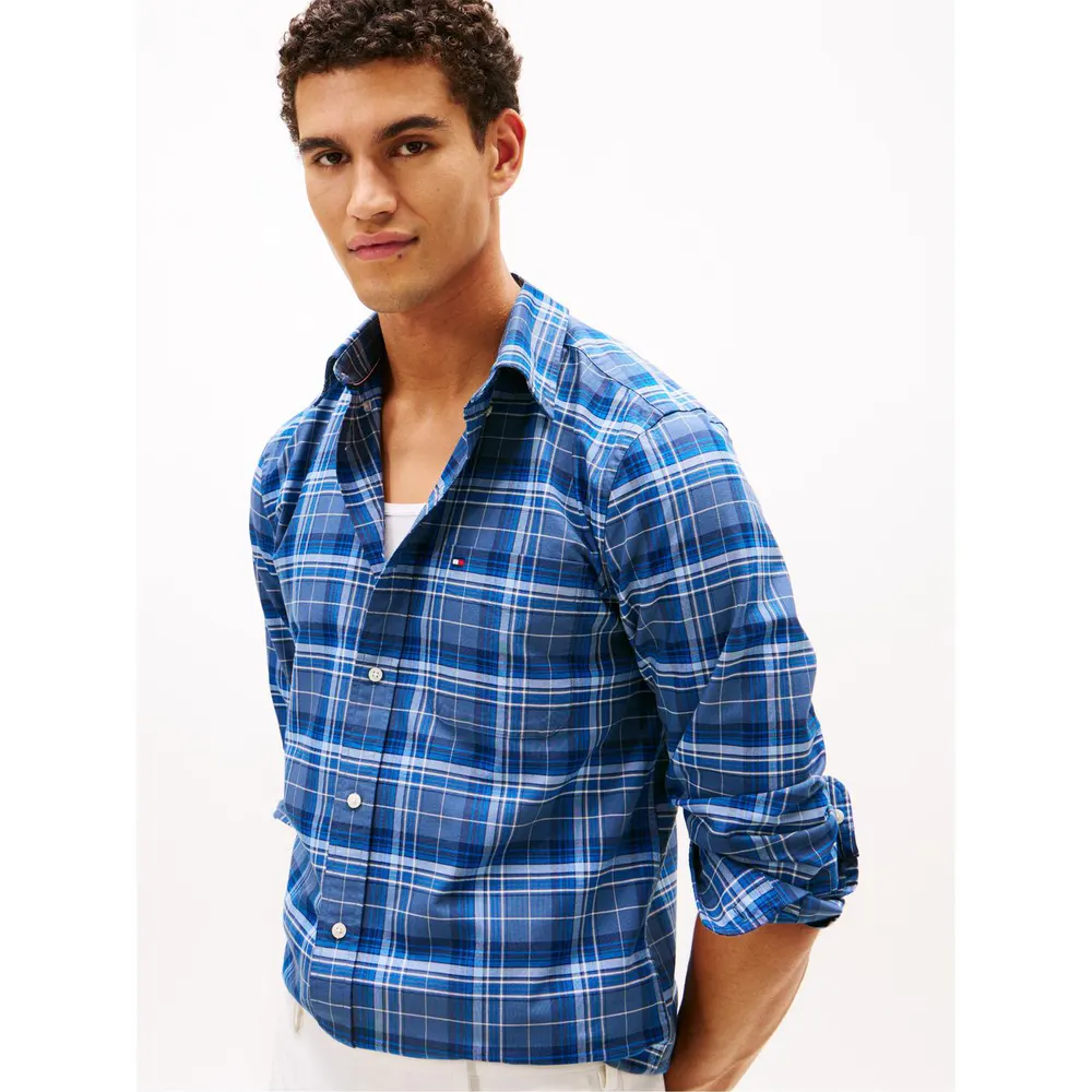 Tommy Hilfiger Men's Check Oxford Long Sleeve Patterned Shirt detail 3