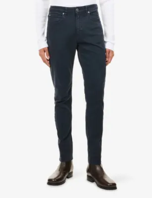 VINGT QUATRE Craig Tapered-Leg Denim Jeans in NAVY, additional product view 3